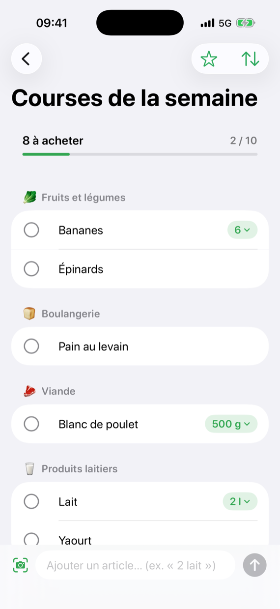 Les courses de la semaine, rangées par rayon automatiquement